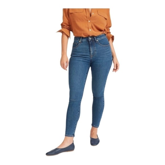 EVERLANE High Rise Skinny Jeans Medium Wash Blue Size 27 Classic - Picture 2 of 5